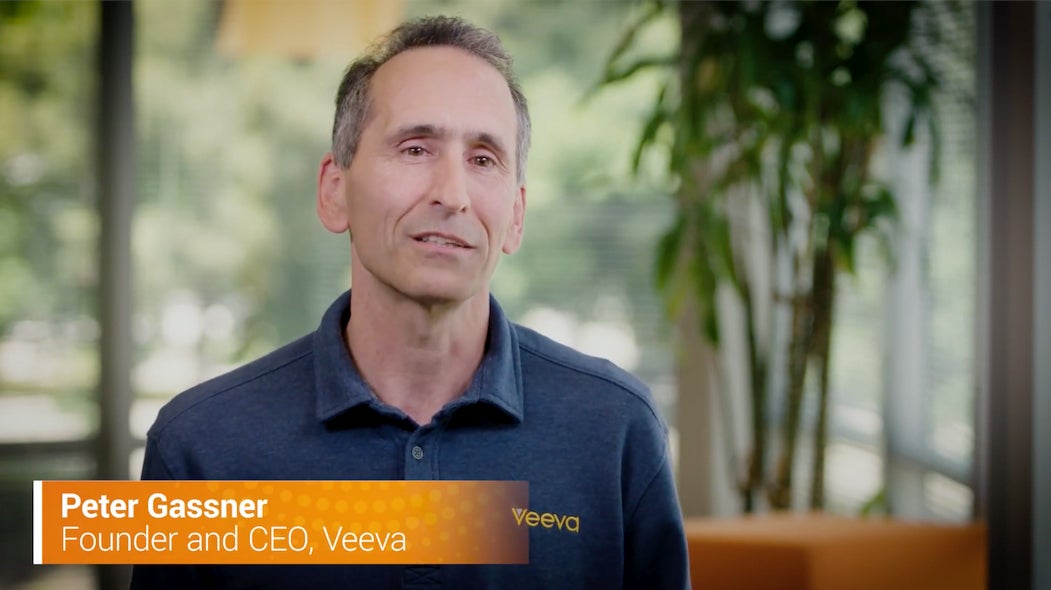 Peter Gassner, Veeva CEO being interviewed at home by CNBC about Veeva powering Covid-19 treatments